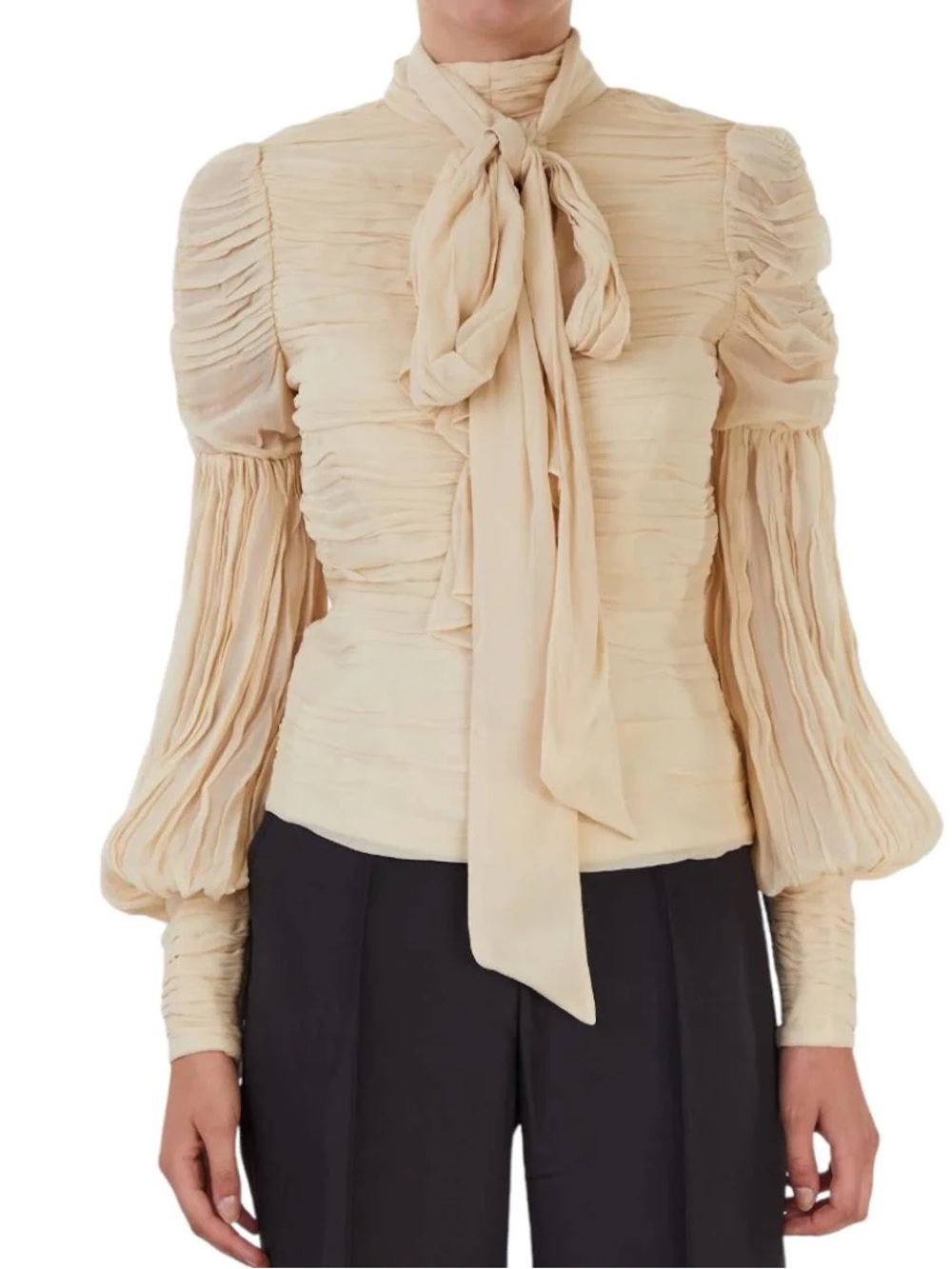 EUC Zimmermann Celestial Ruched High-Neck Blouse